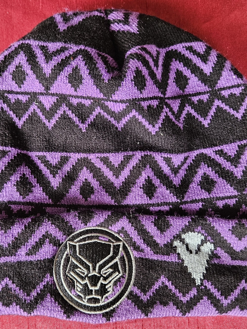 MARVEL Black Panther Official Wakanda Forever Beanie Cap Hat Purple Vintage RARE
